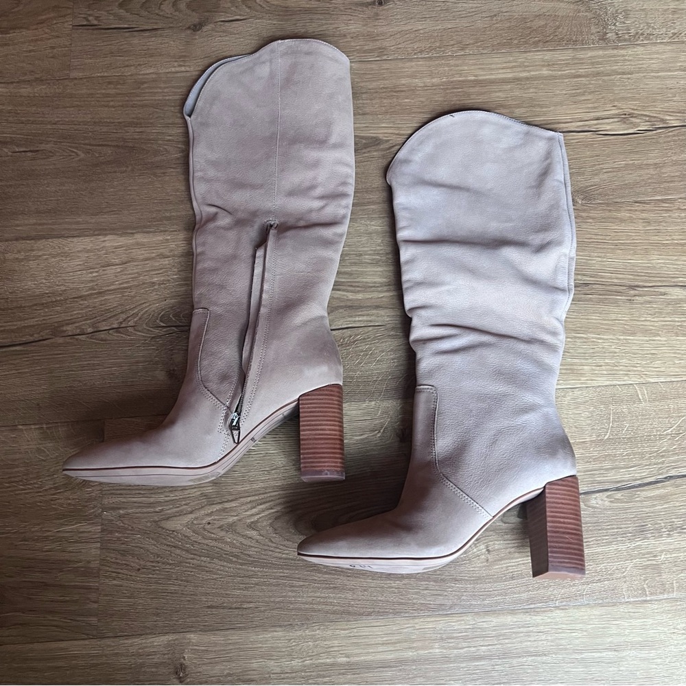 Dolce Vita Nedi Taupe Mid-Calf Block Heel Boots – Size 6